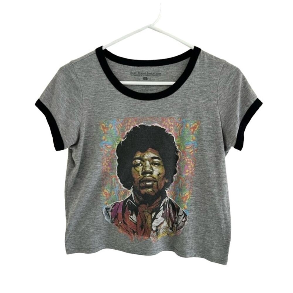 Jimi Hendrix Ringer Style Cropped Tee